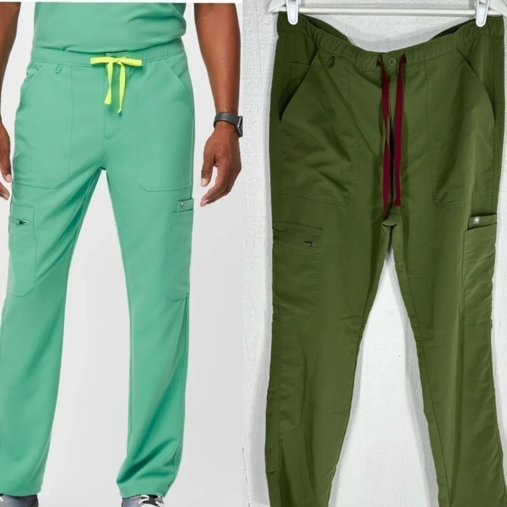 Figs Cairo cargo scrub pants green size L